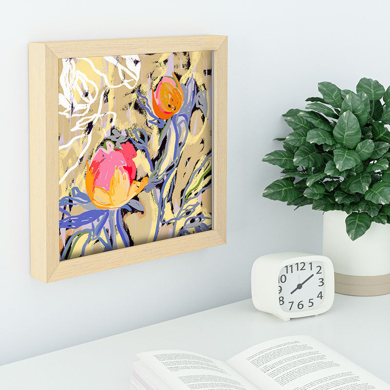 83 Oranges Blooms in The Butter Forest Recessed Framing Square