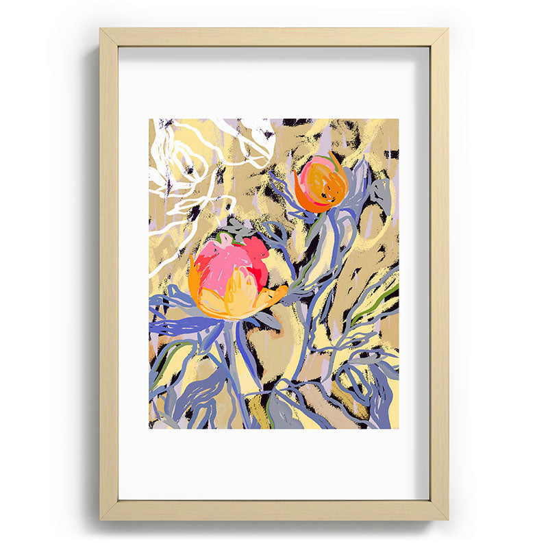 83 Oranges Blooms in The Butter Forest Recessed Framing Rectangle