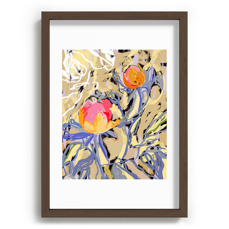 83 Oranges Blooms in The Butter Forest Recessed Framing Rectangle