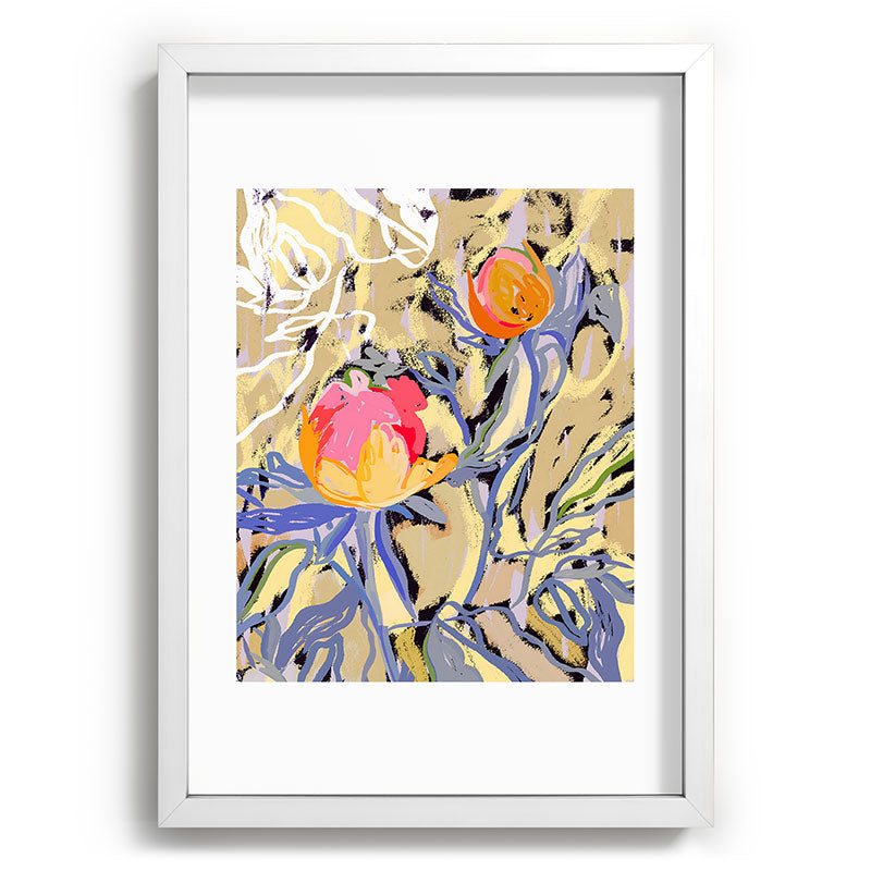 83 Oranges Blooms in The Butter Forest Recessed Framing Rectangle