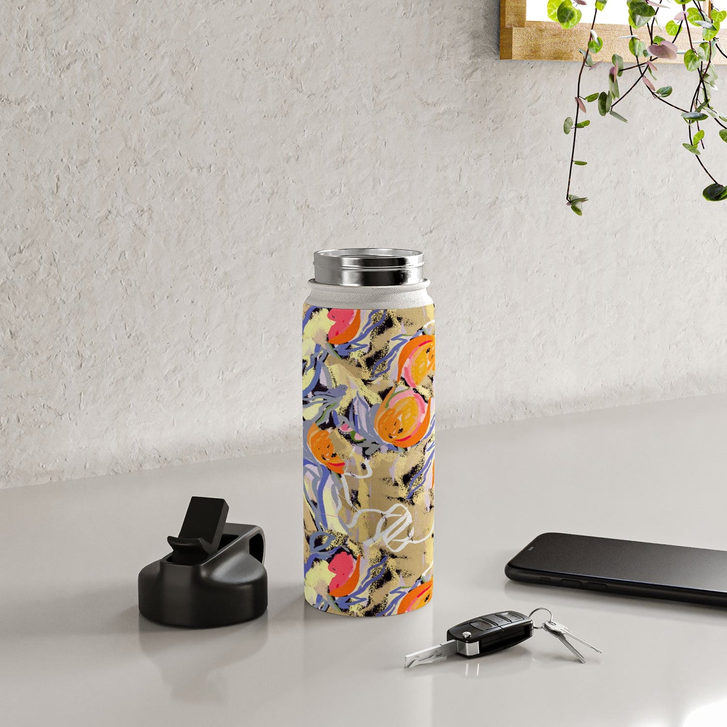 83 Oranges Blooms in The Butter Forest Water Bottle