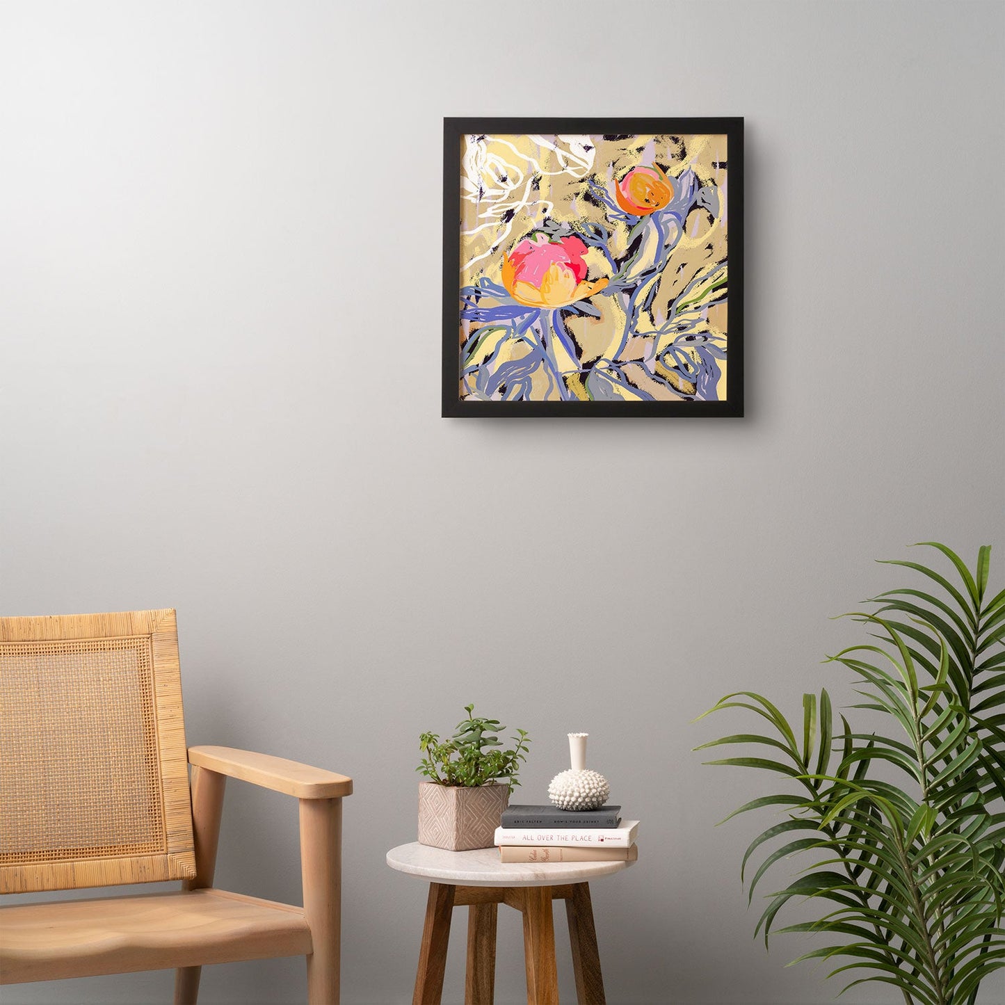 83 Oranges Blooms in The Butter Forest Framed Wall Art