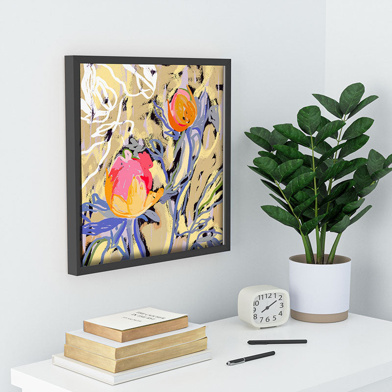83 Oranges Blooms in The Butter Forest Recessed Framing Square