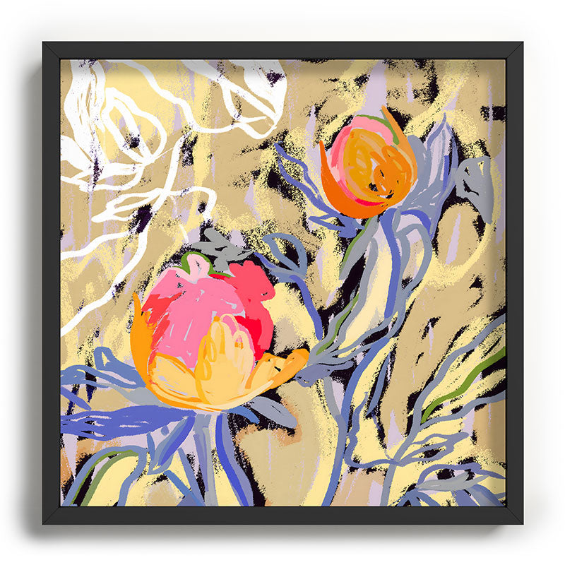 83 Oranges Blooms in The Butter Forest Recessed Framing Square