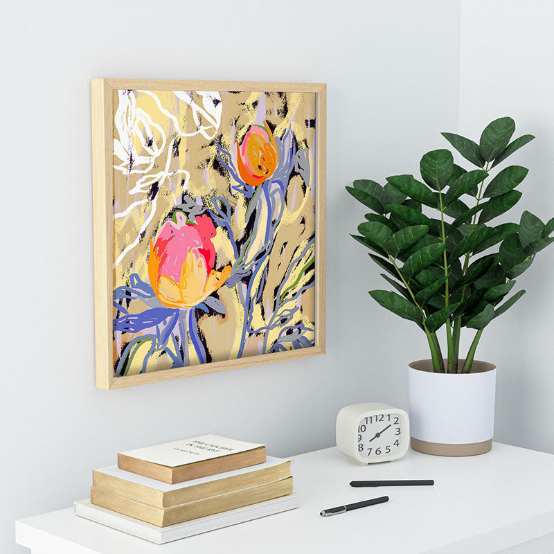 83 Oranges Blooms in The Butter Forest Recessed Framing Square