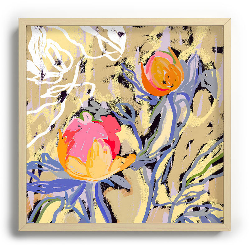 83 Oranges Blooms in The Butter Forest Recessed Framing Square