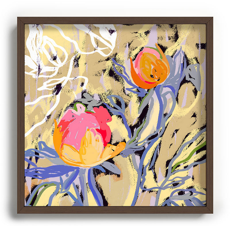 83 Oranges Blooms in The Butter Forest Recessed Framing Square