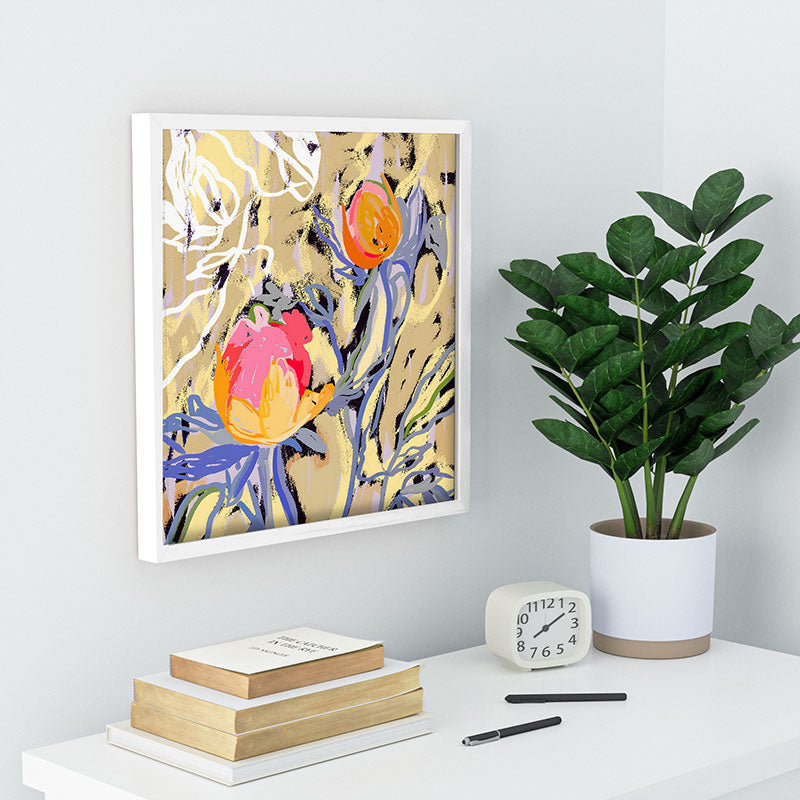 83 Oranges Blooms in The Butter Forest Recessed Framing Square