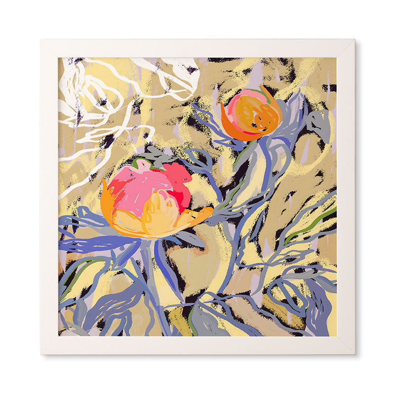 83 Oranges Blooms in The Butter Forest Framed Wall Art