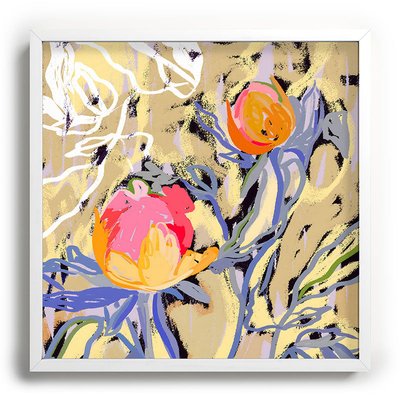 83 Oranges Blooms in The Butter Forest Recessed Framing Square