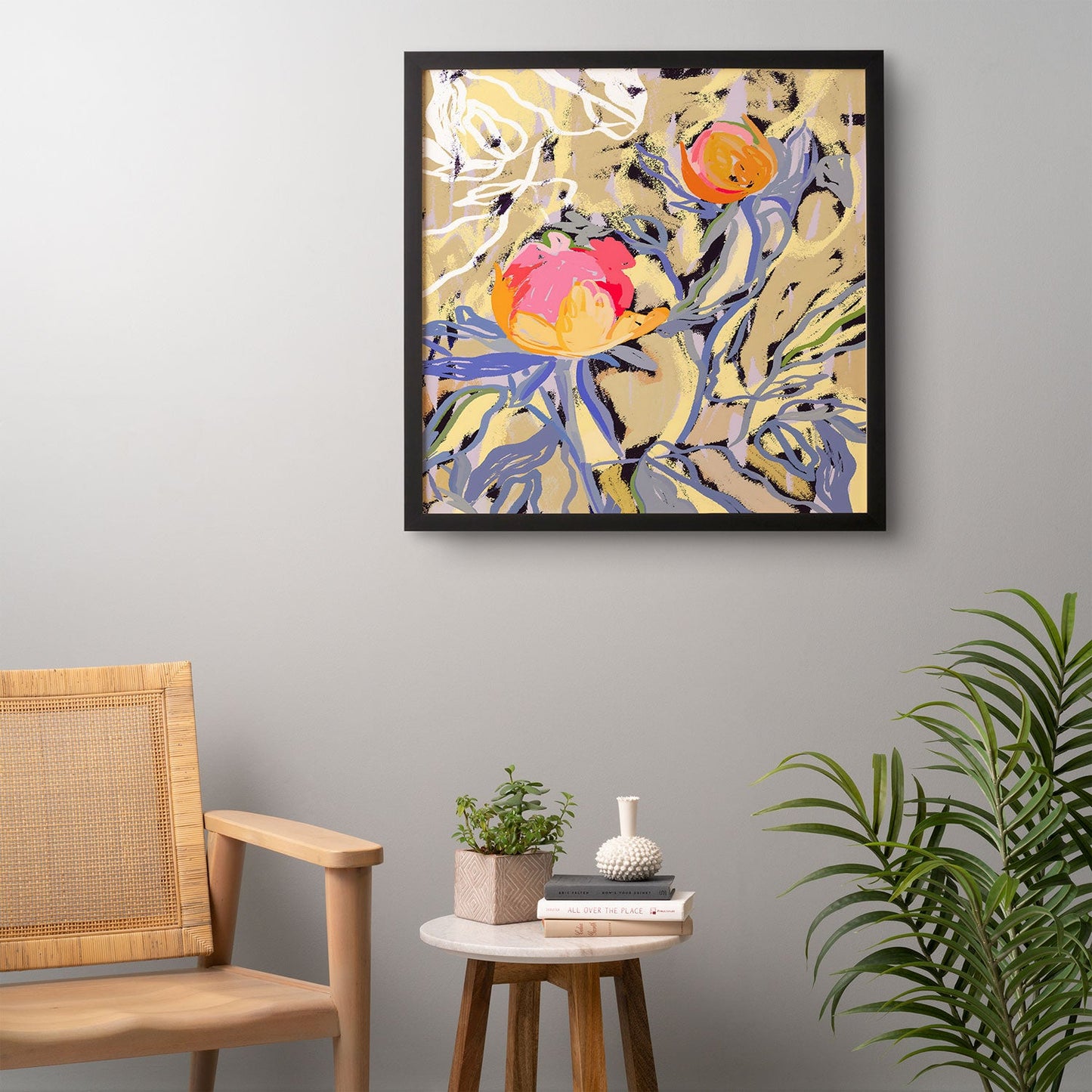 83 Oranges Blooms in The Butter Forest Framed Wall Art