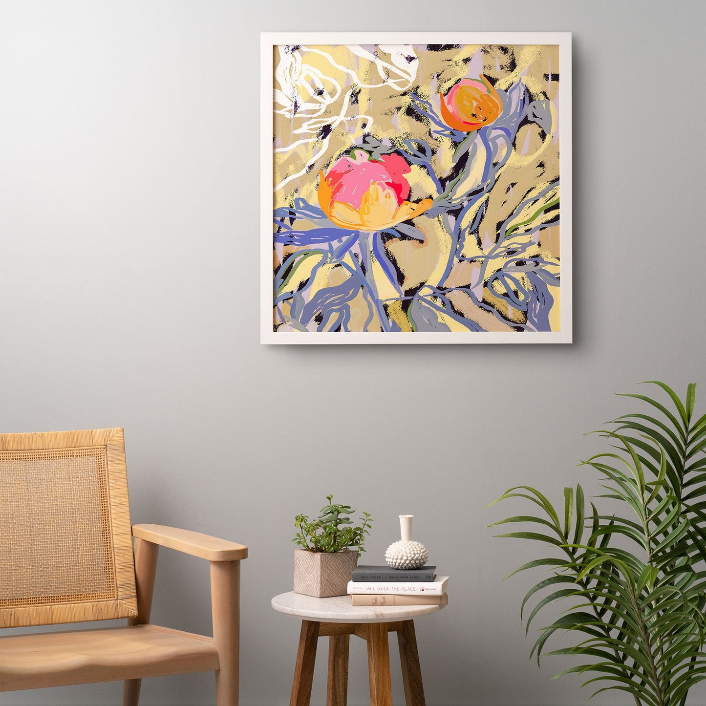 83 Oranges Blooms in The Butter Forest Framed Wall Art