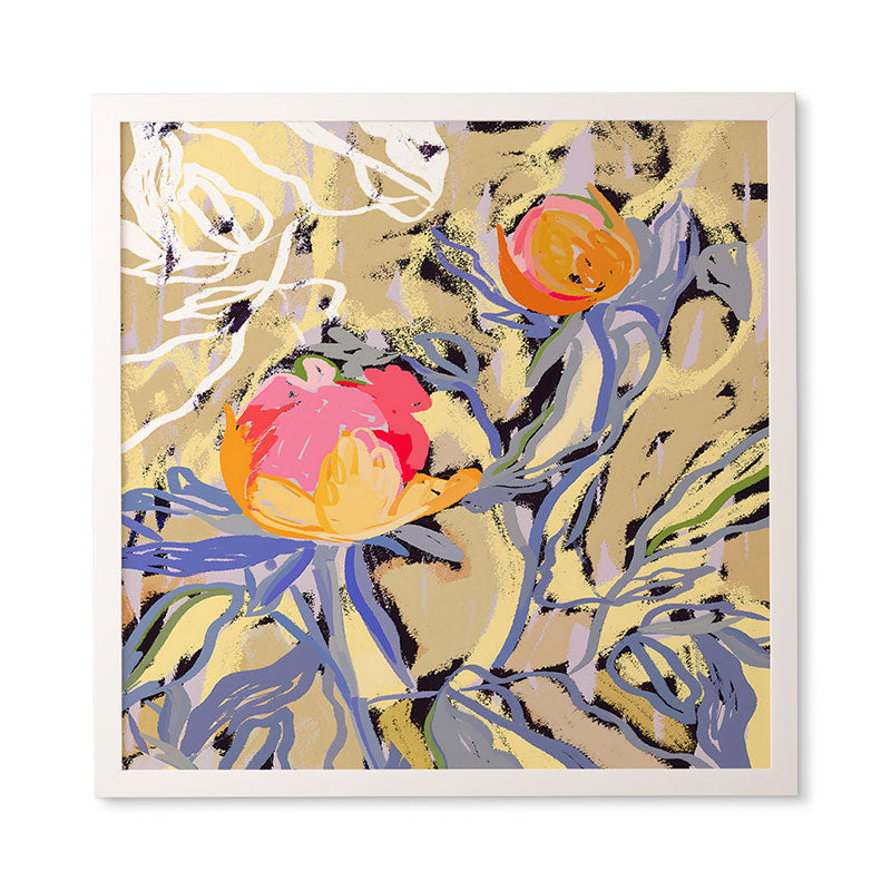 83 Oranges Blooms in The Butter Forest Framed Wall Art