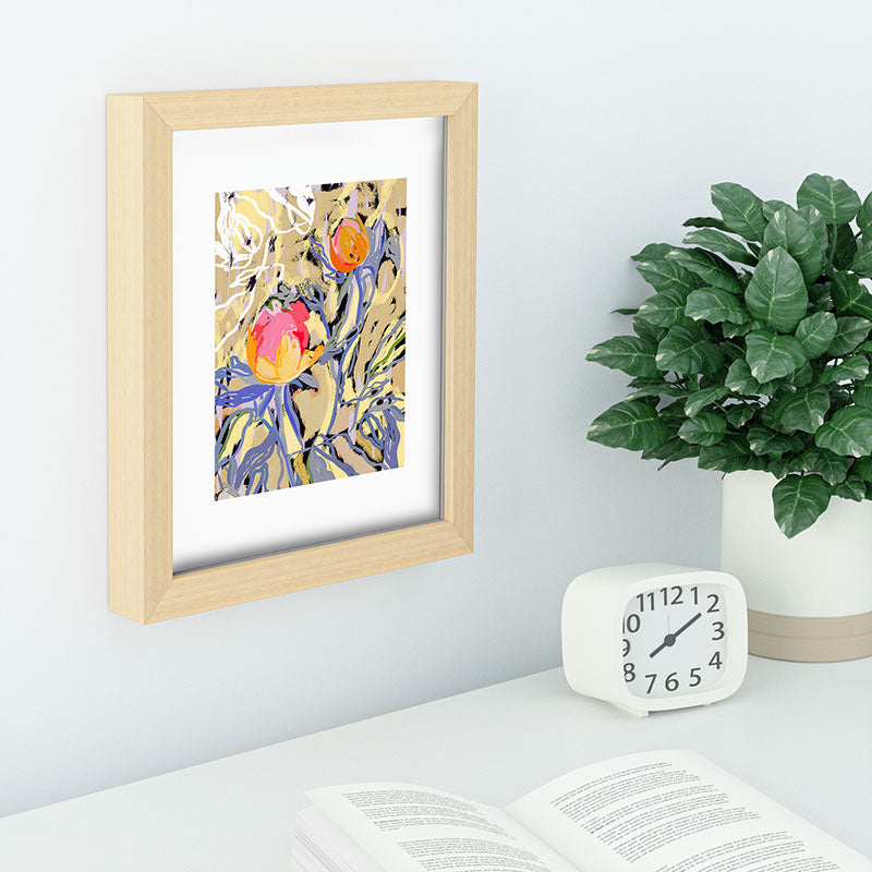 83 Oranges Blooms in The Butter Forest Recessed Framing Rectangle