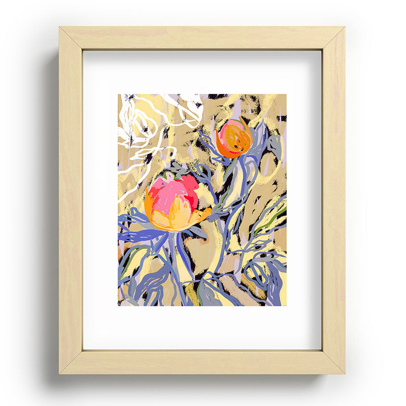 83 Oranges Blooms in The Butter Forest Recessed Framing Rectangle