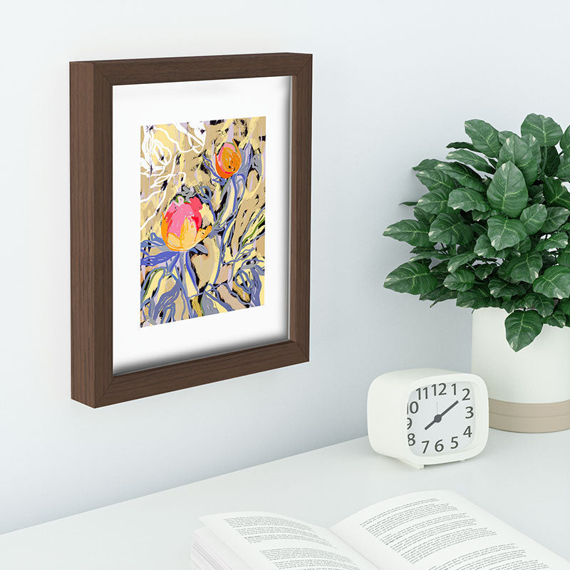 83 Oranges Blooms in The Butter Forest Recessed Framing Rectangle