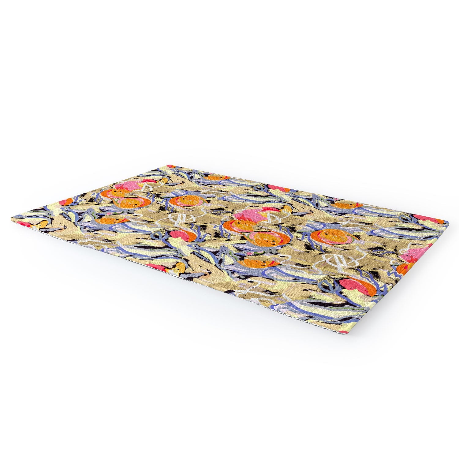 83 Oranges Blooms in The Butter Forest Area Rug