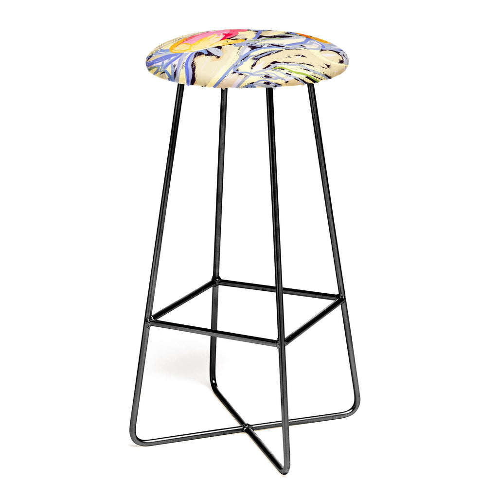 83 Oranges Blooms in The Butter Forest Bar Stool