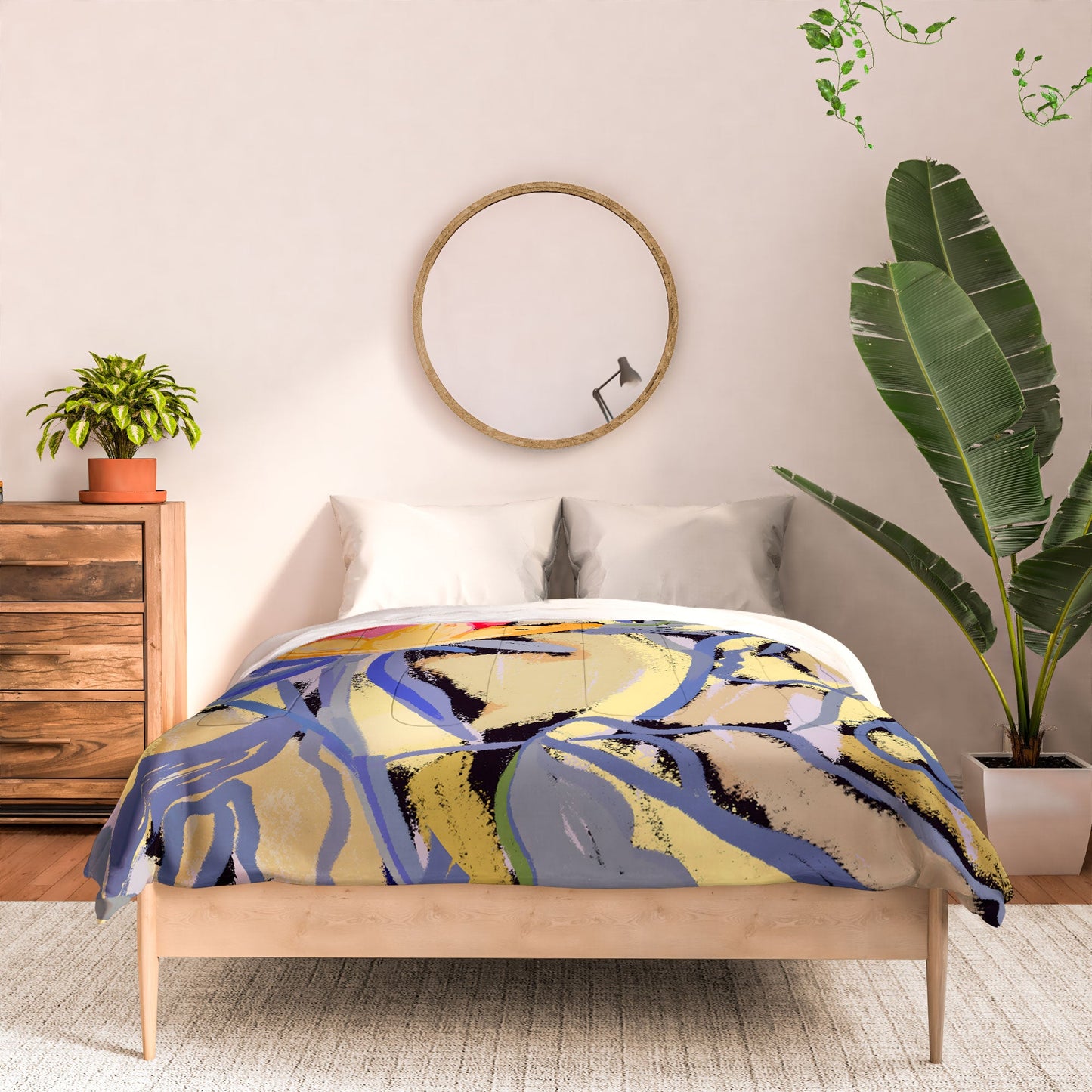 83 Oranges Blooms in The Butter Forest Comforter