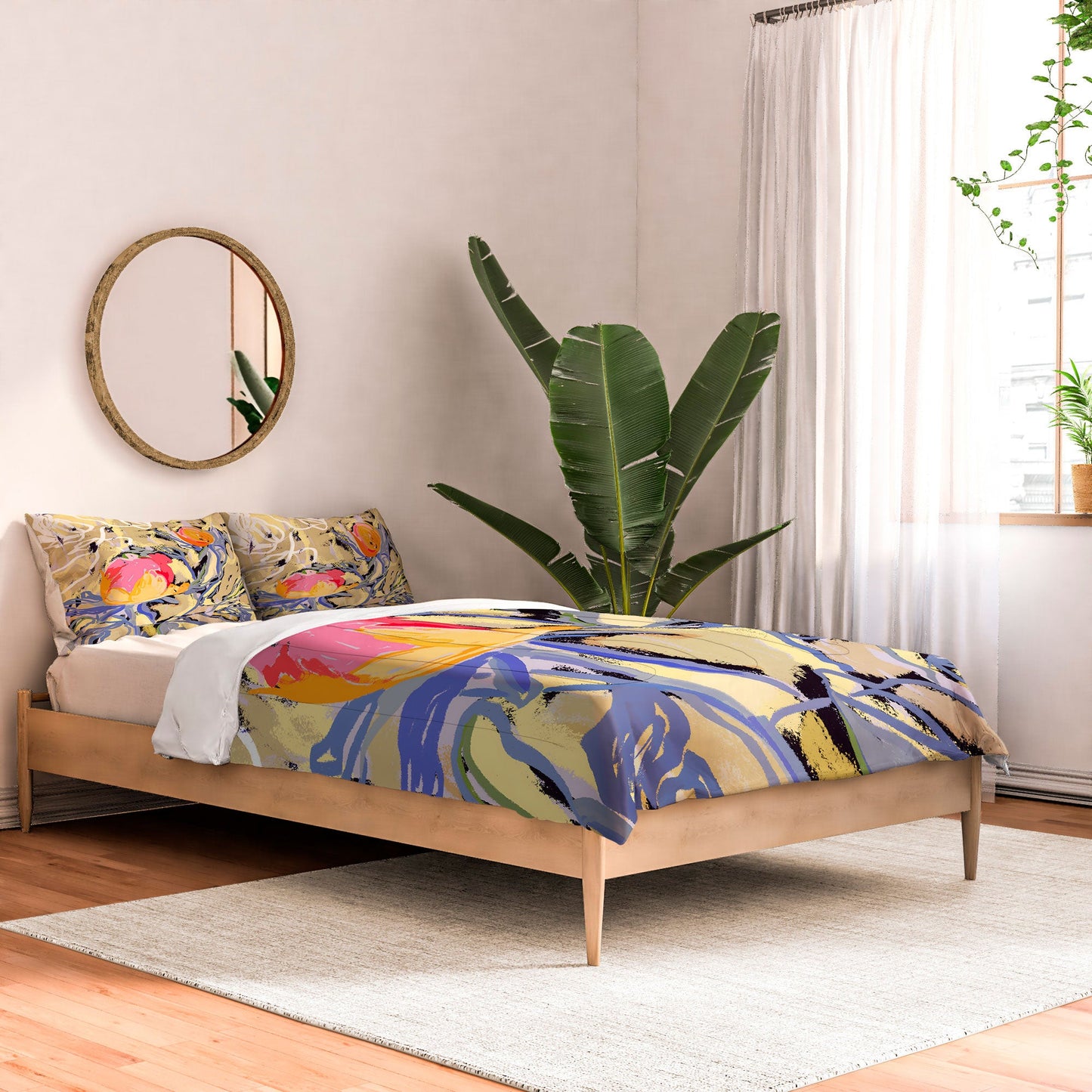 83 Oranges Blooms in The Butter Forest Comforter