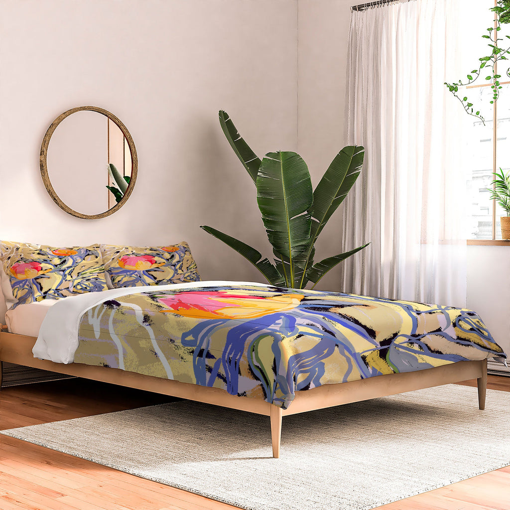 83 Oranges Blooms in The Butter Forest Comforter
