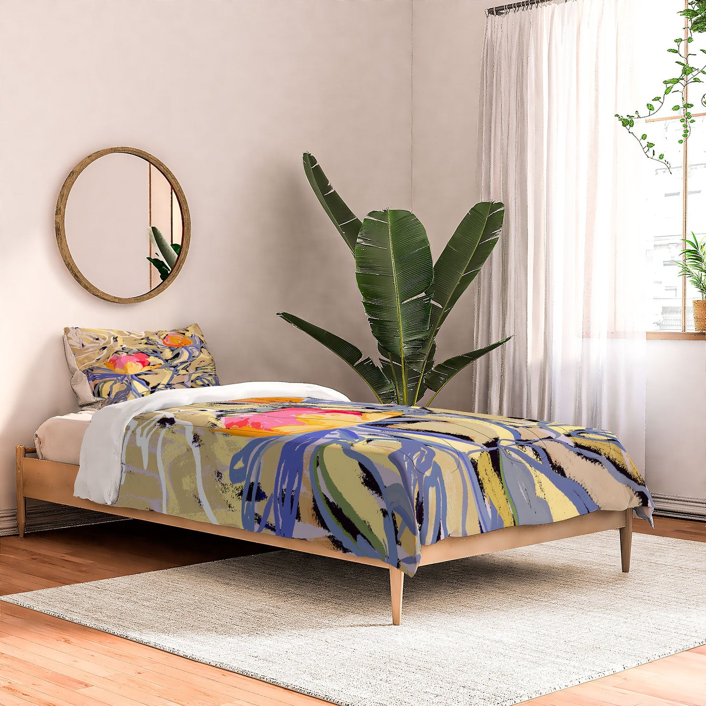83 Oranges Blooms in The Butter Forest Comforter