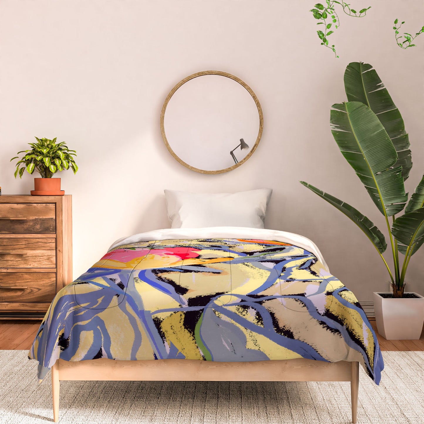 83 Oranges Blooms in The Butter Forest Comforter