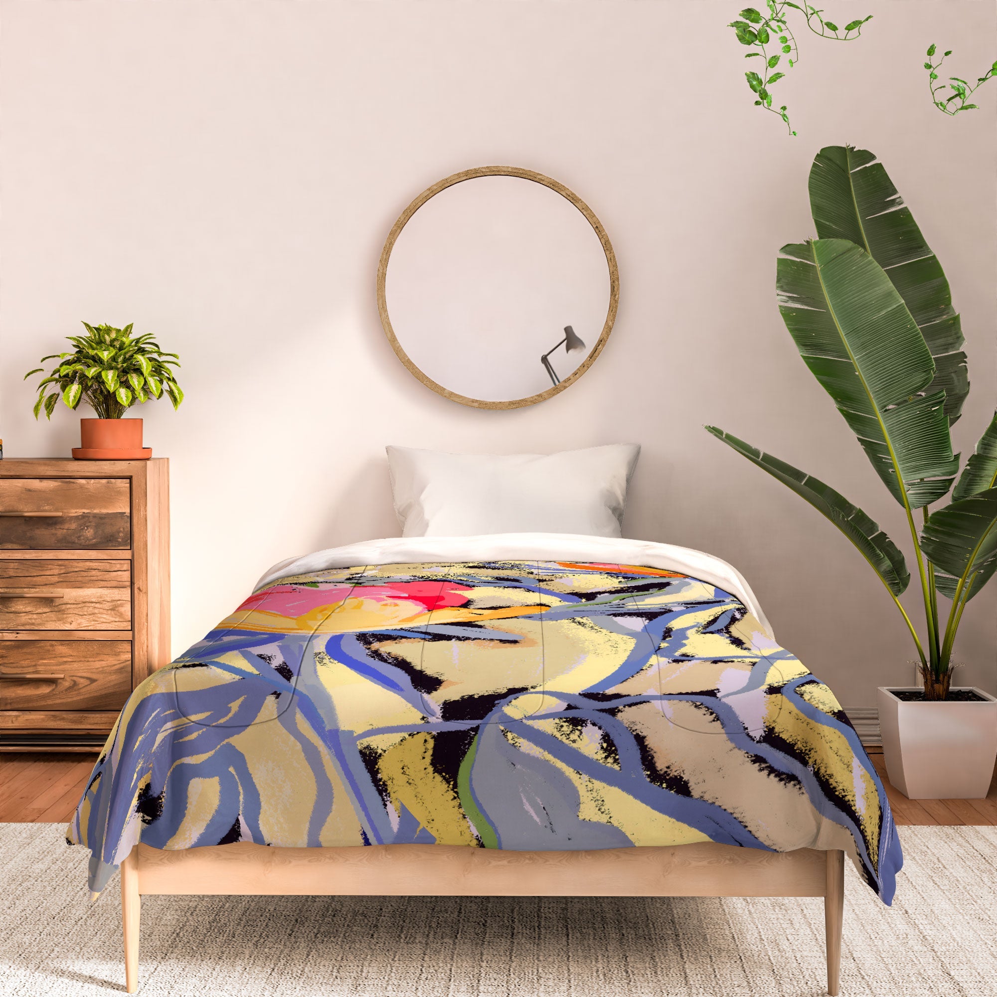 83 Oranges Blooms in The Butter Forest Comforter
