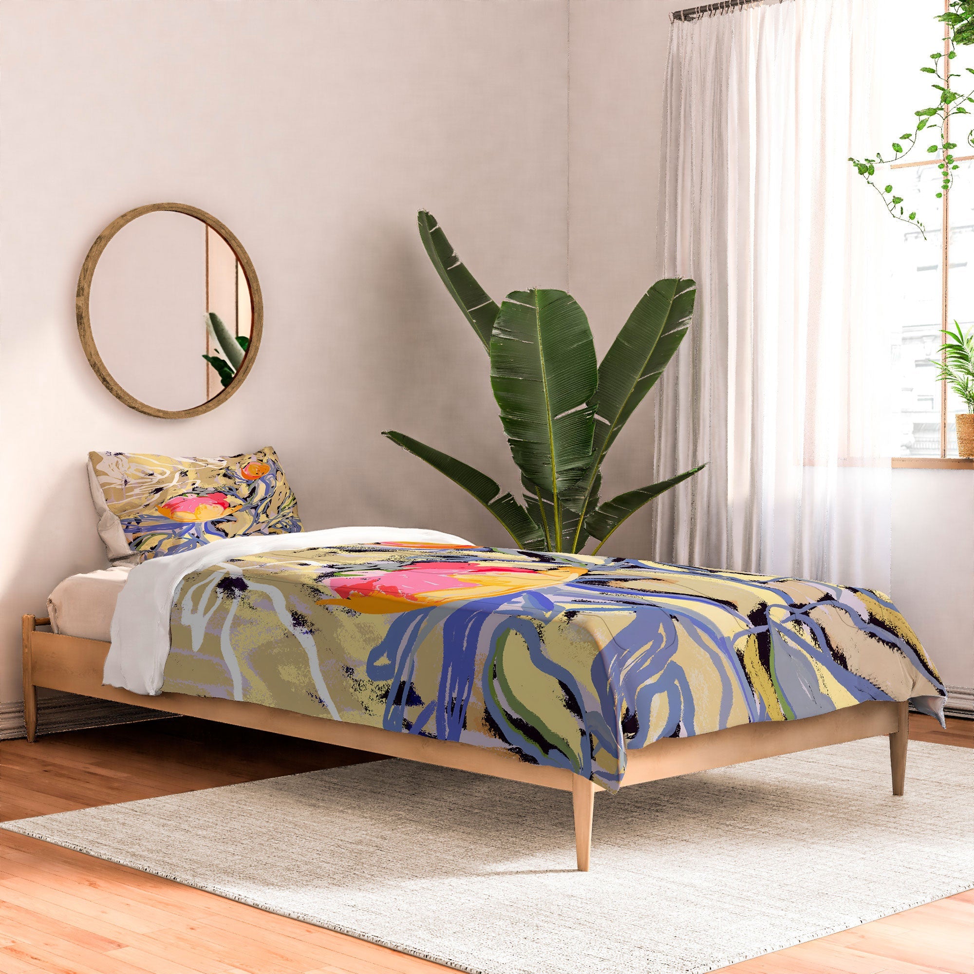 83 Oranges Blooms in The Butter Forest Comforter