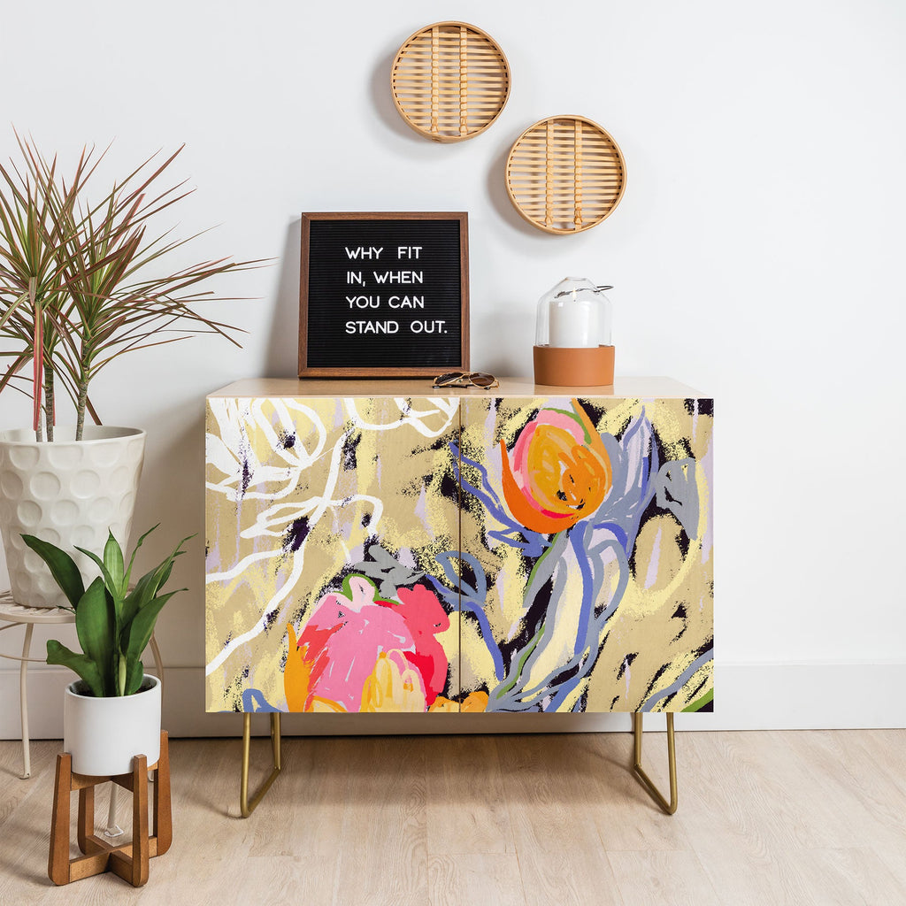 83 Oranges Blooms in The Butter Forest Credenza