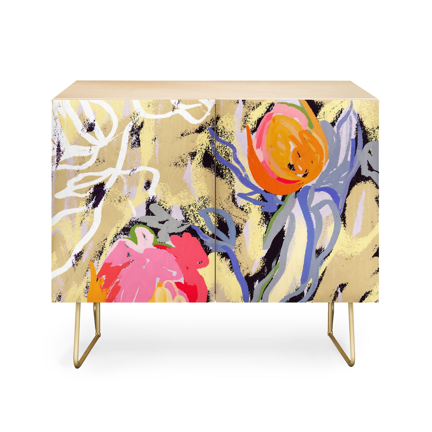 83 Oranges Blooms in The Butter Forest Credenza