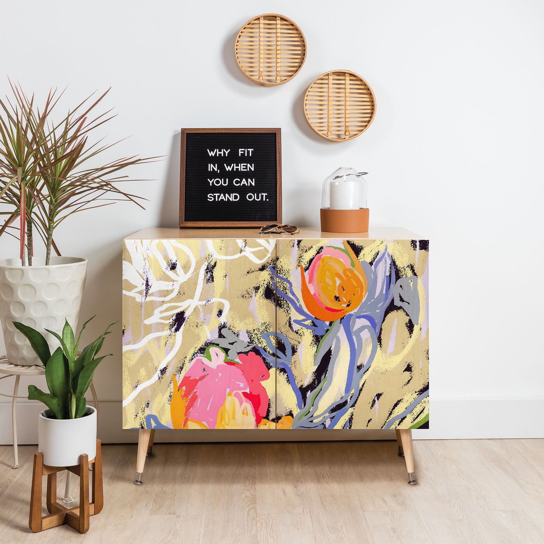 83 Oranges Blooms in The Butter Forest Credenza