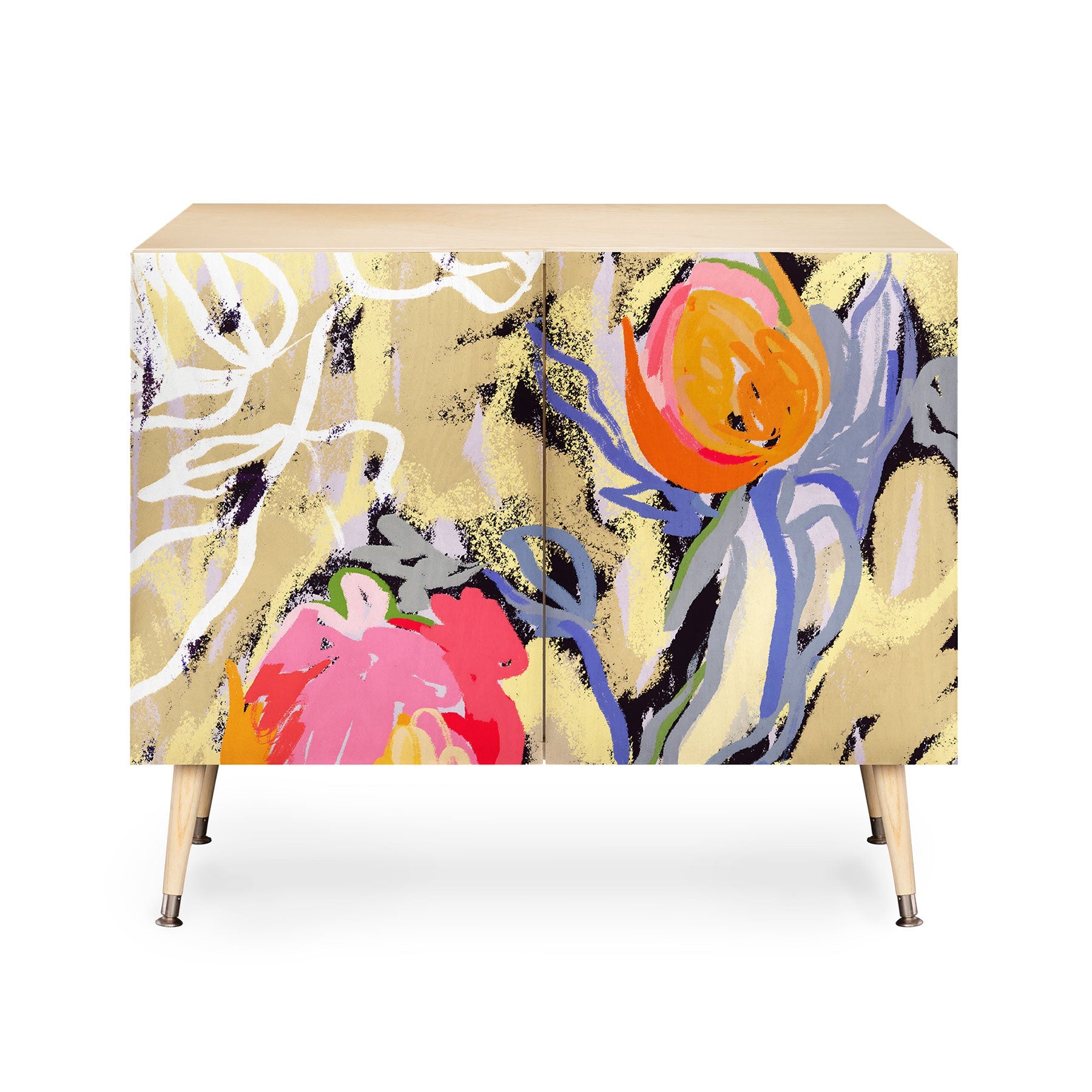83 Oranges Blooms in The Butter Forest Credenza