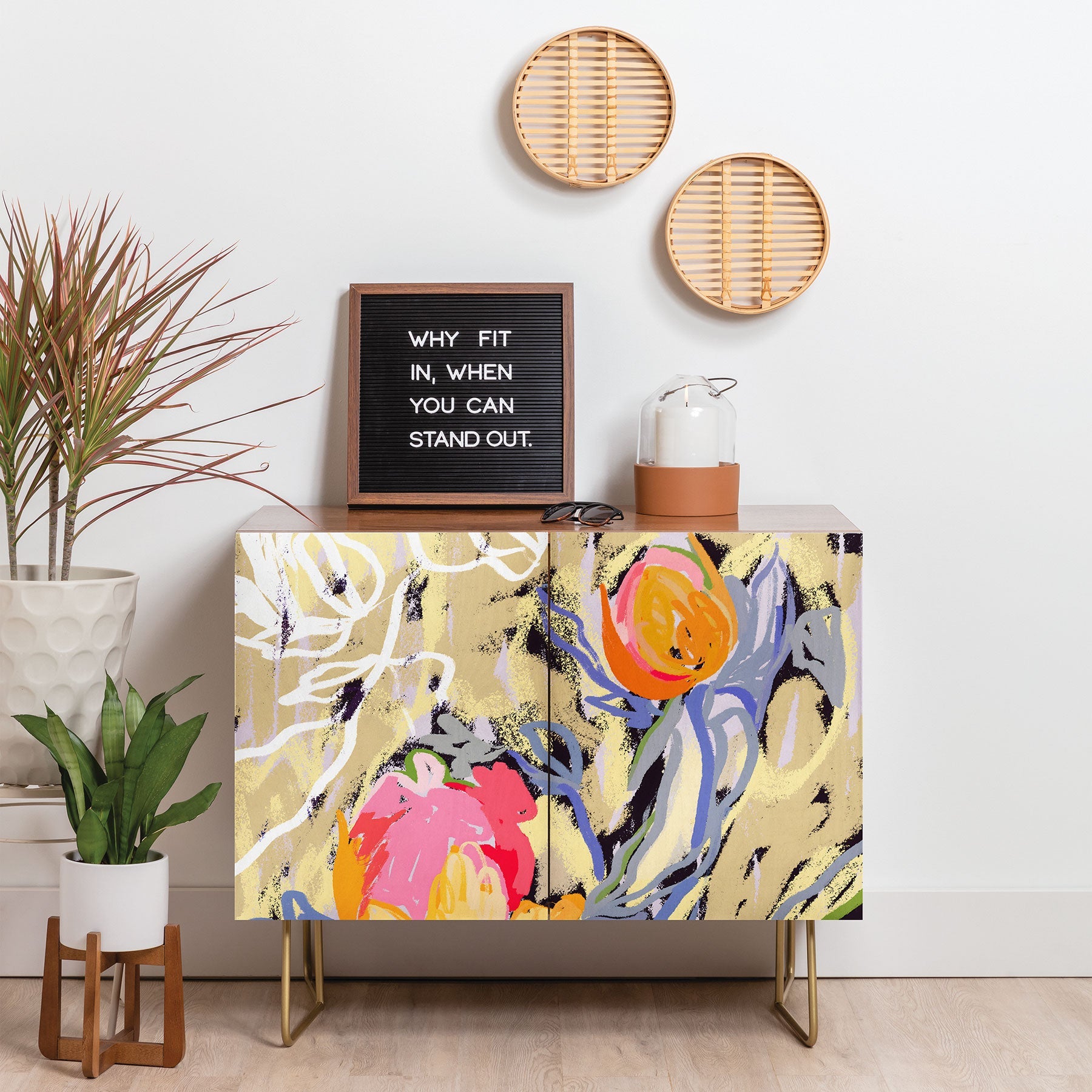 83 Oranges Blooms in The Butter Forest Credenza