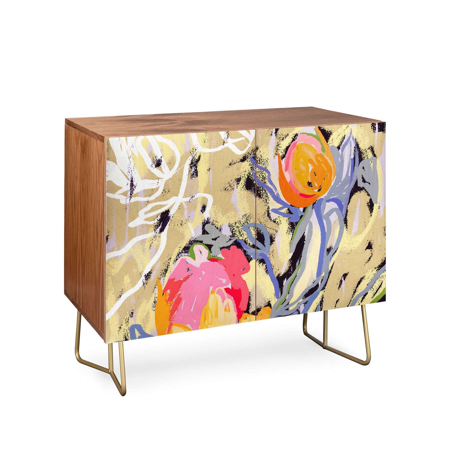 83 Oranges Blooms in The Butter Forest Credenza