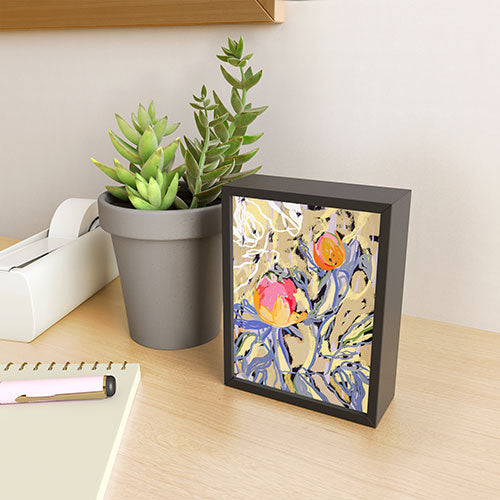 83 Oranges Blooms in The Butter Forest Framed Mini Art Print