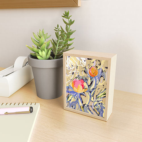 83 Oranges Blooms in The Butter Forest Framed Mini Art Print