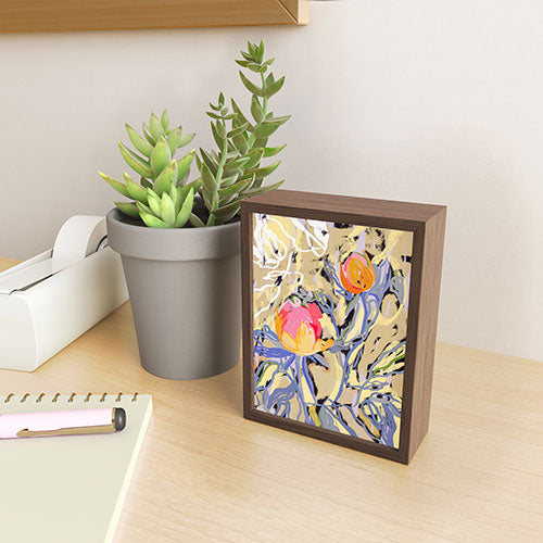 83 Oranges Blooms in The Butter Forest Framed Mini Art Print