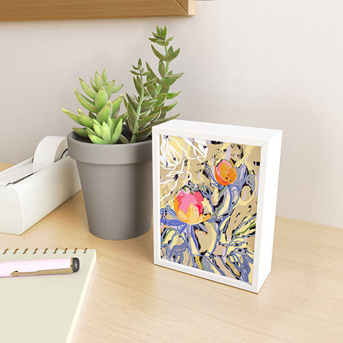 83 Oranges Blooms in The Butter Forest Framed Mini Art Print