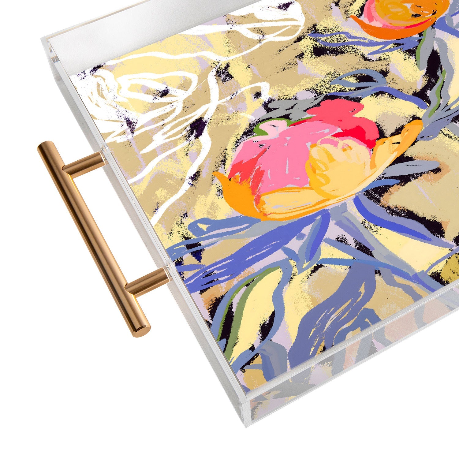 83 Oranges Blooms in The Butter Forest Acrylic Tray