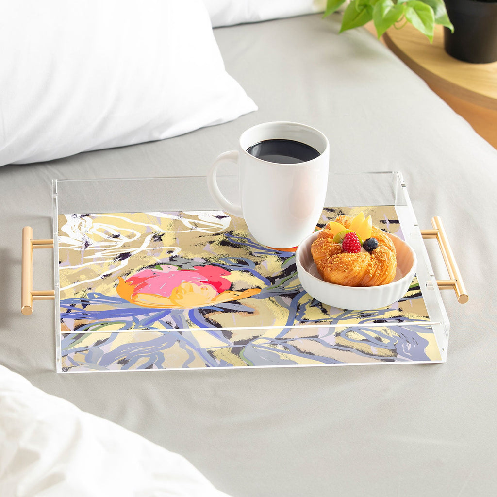 83 Oranges Blooms in The Butter Forest Acrylic Tray