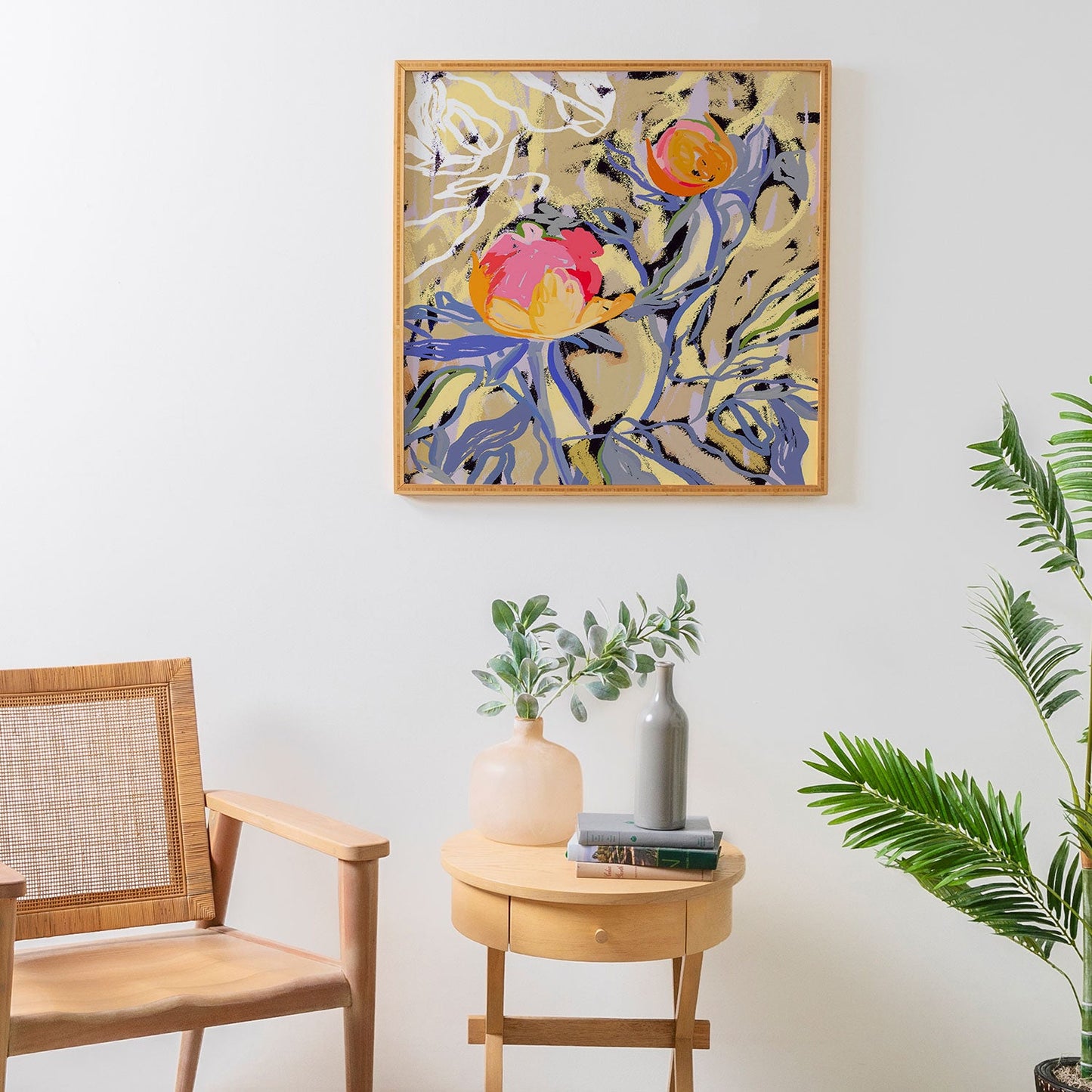 83 Oranges Blooms in The Butter Forest Framed Wall Art