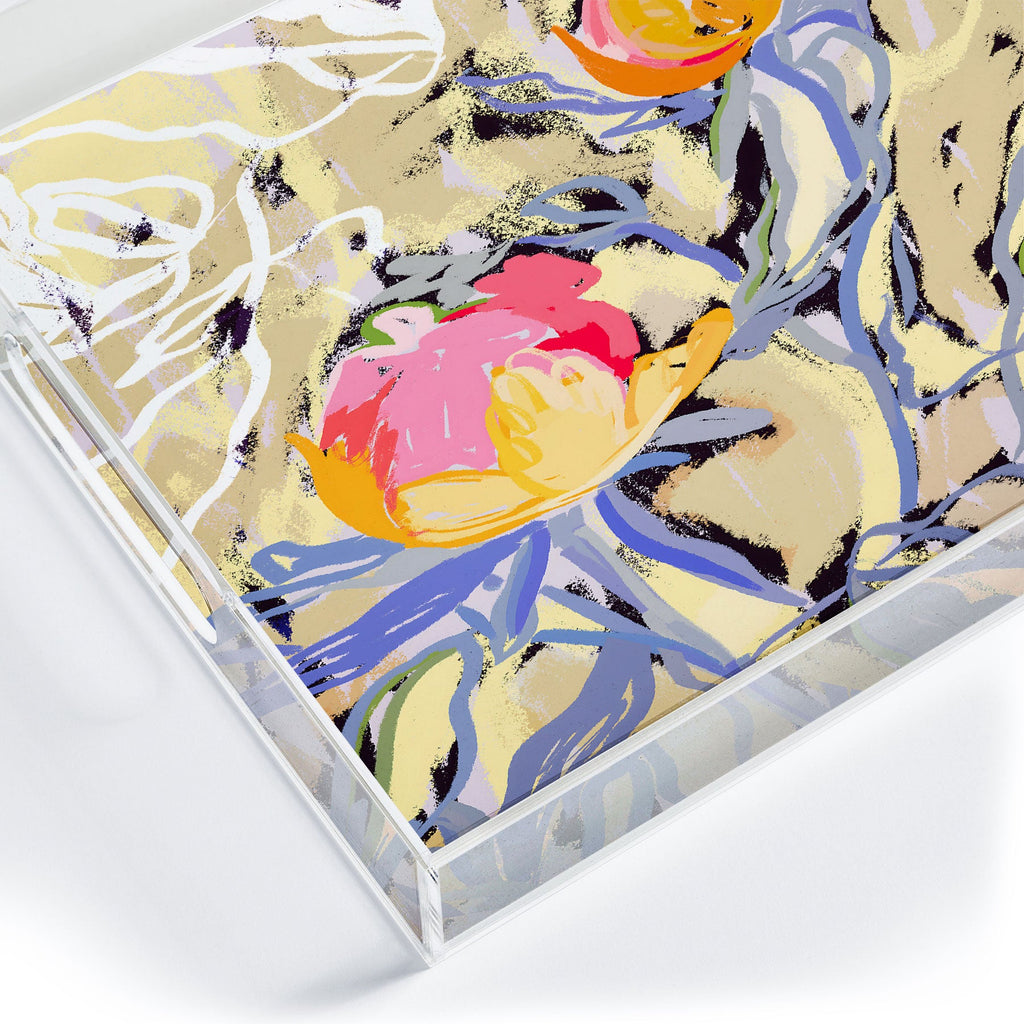 83 Oranges Blooms in The Butter Forest Acrylic Tray