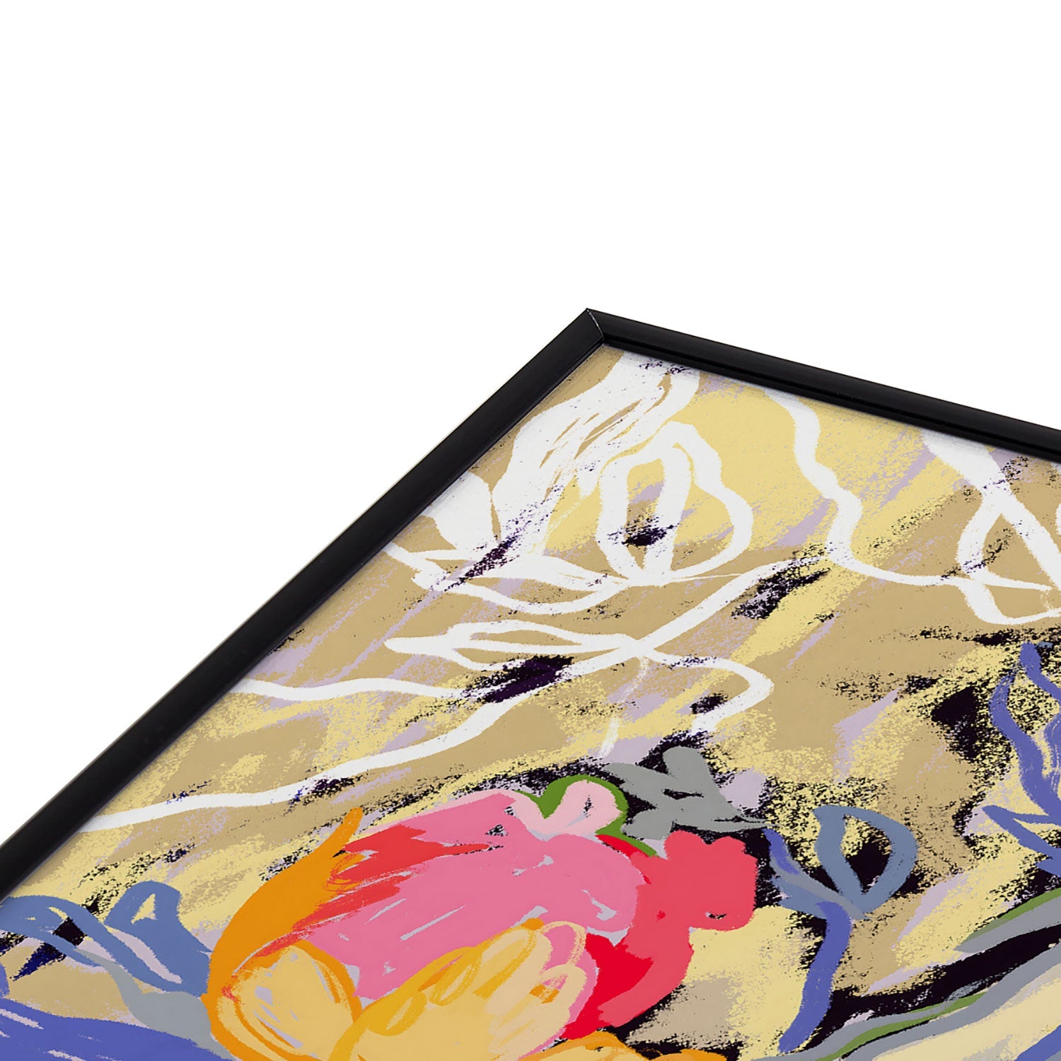 83 Oranges Blooms in The Butter Forest Square Metal Framed Art Print