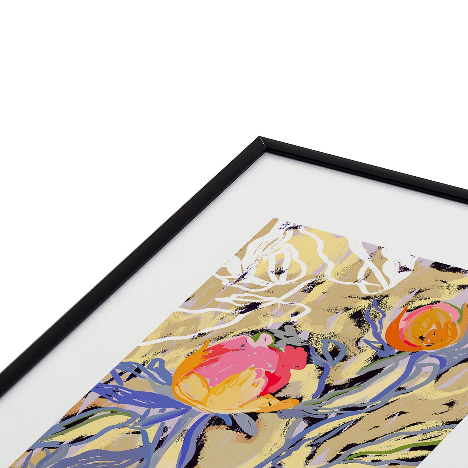 83 Oranges Blooms in The Butter Forest Metal Framed Art Print