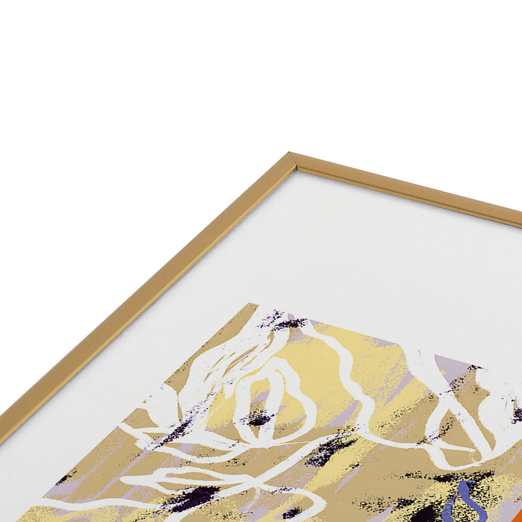 83 Oranges Blooms in The Butter Forest Metal Framed Art Print