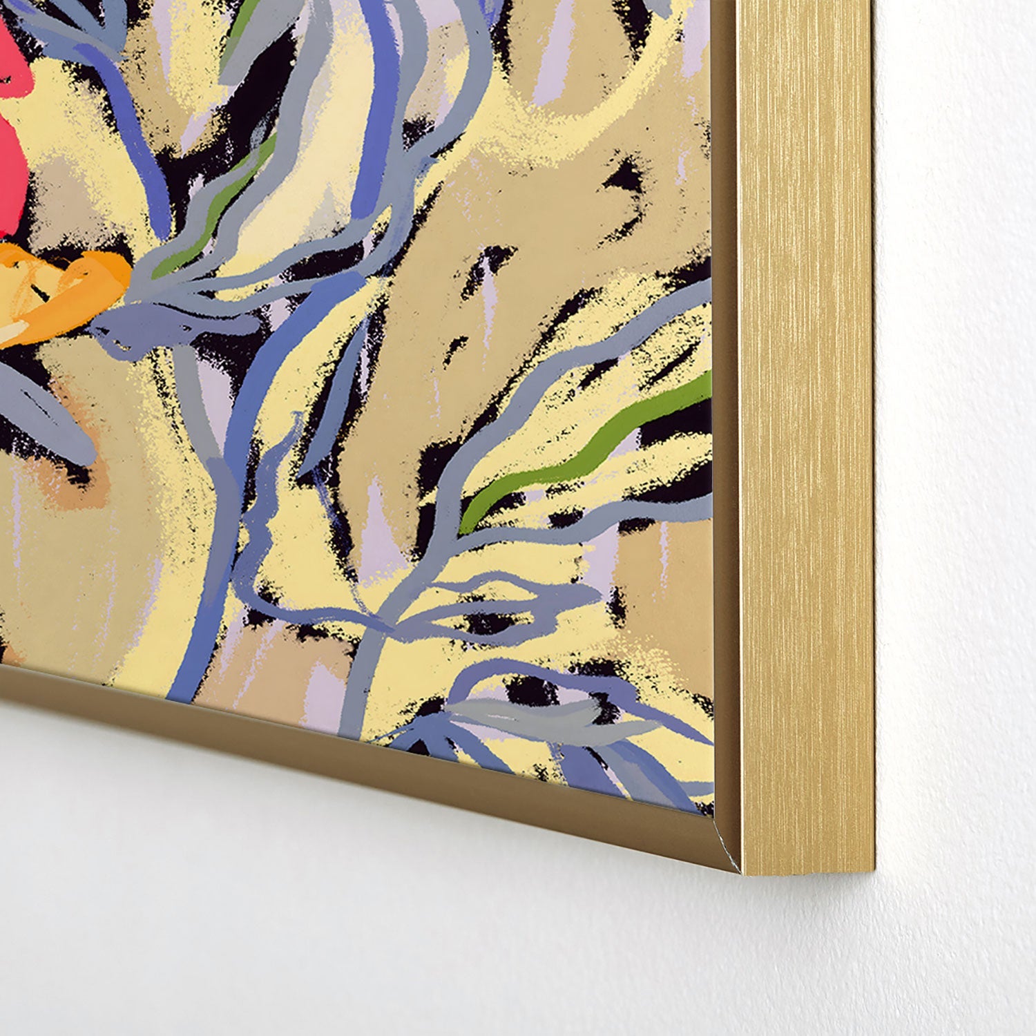 83 Oranges Blooms in The Butter Forest Square Metal Framed Art Print