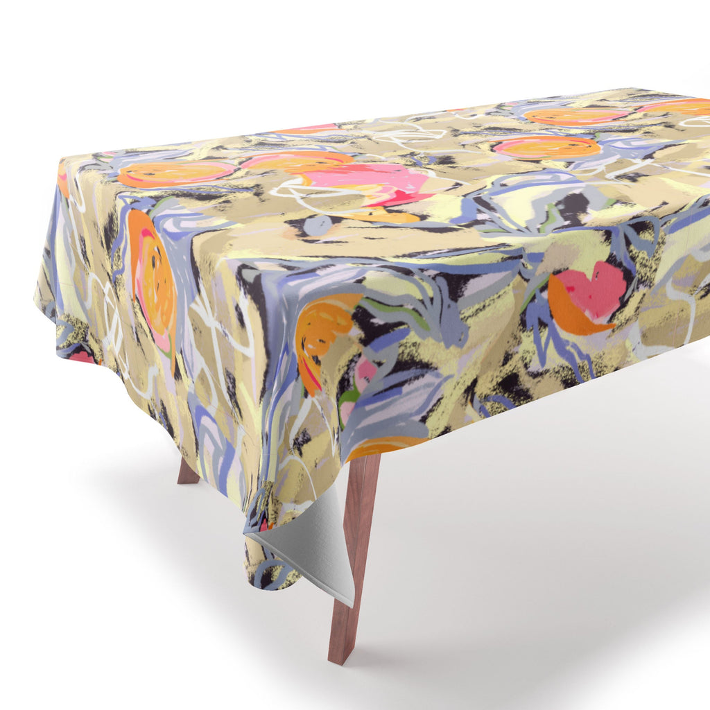 83 Oranges Blooms in The Butter Forest Tablecloth