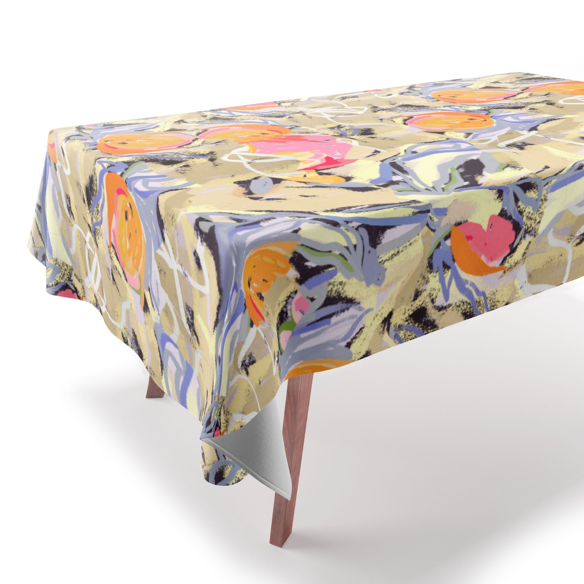 83 Oranges Blooms in The Butter Forest Tablecloth