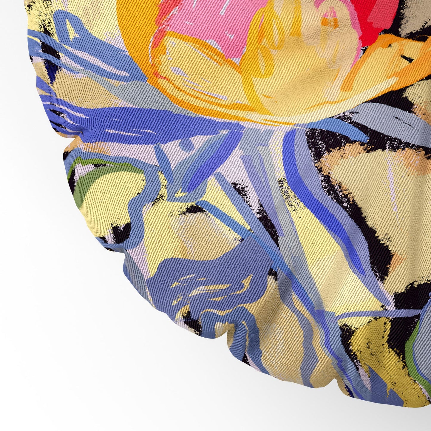 83 Oranges Blooms in The Butter Forest Floor Pillow Round